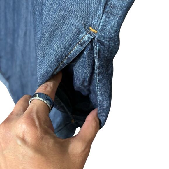 Philosophy Tencel Lyocell Dark Wash Chambray Denim Blue Mini Dress Size Medium - Picture 5 of 12